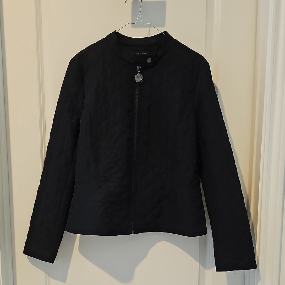 Ann Taylor Dark Quilted Puffer Jacket
